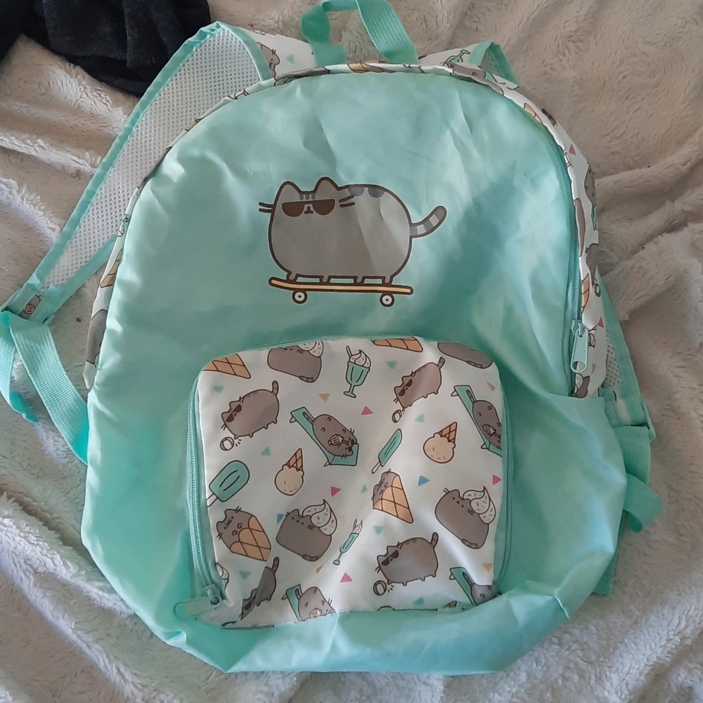 Pusheen Lightweight Mint Green Backpack Full Size